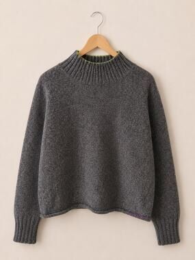 Sundance Catalog Merino Wool Alpaca Cropped Mock Neck Sweater